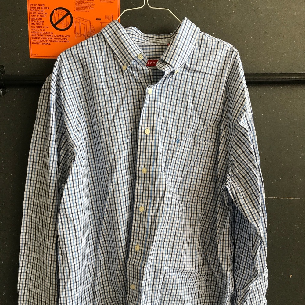 Blue and Black Checkered Izod Shirt